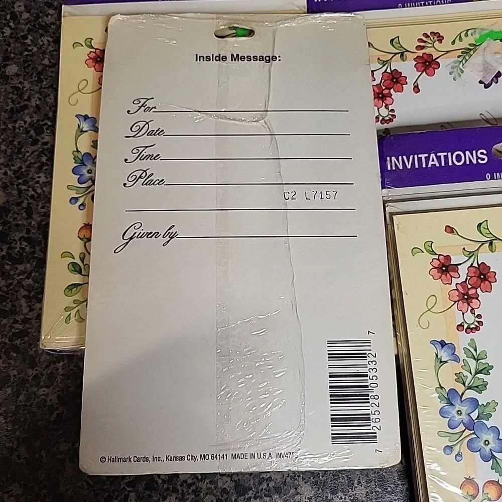 New VINTAGE Party Express Invitations Cottagecore Garden Party Hallmark 32ct
